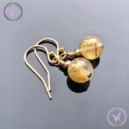 Golden Rutilated Quartz Gold Earrings